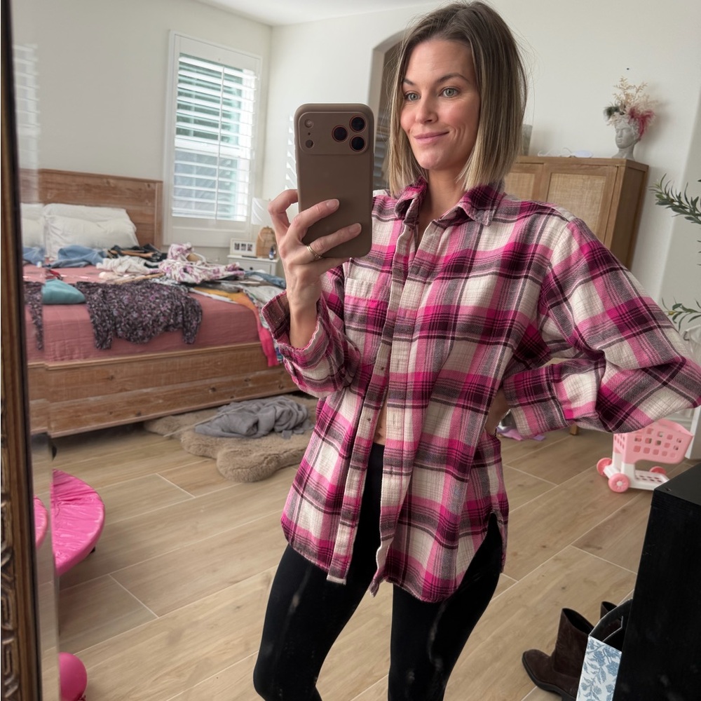 GAP  Pink Plaid Shirt